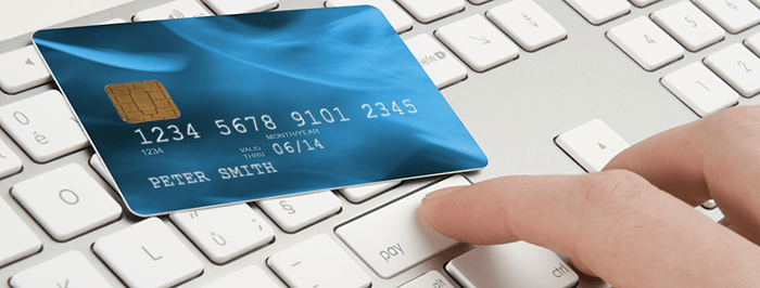 Prepaid card on a keyboard