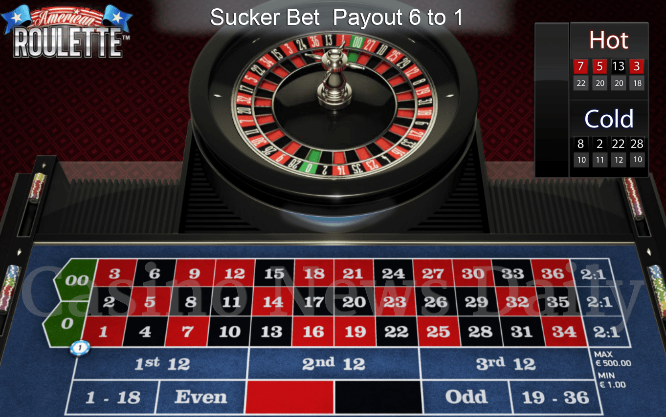 French Roulette Sucker Bet Payout 6 to 1