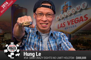 Hung Le vince il 2016 WSOP $888 Crazy Eights 8-Handed No-Limit Hold’em