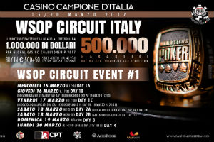 Dal 14 al 27 marzo il Casinò Campione d’Italia ospita la tappa italiana del WSOP Circuit